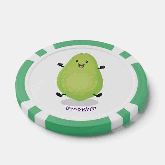 Cute kawaii papaya paw cartoon illustratie poker chips (Enkel)