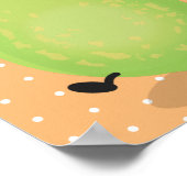 Cute kawaii papaya paw cartoon illustratie poster (Hoek)