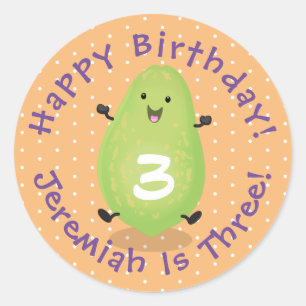 Cute kawaii papaya paw cartoon illustratie ronde sticker