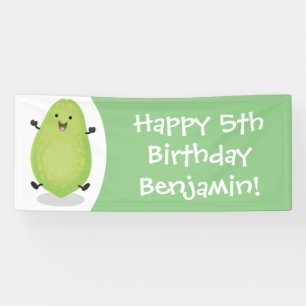 Cute kawaii papaya paw cartoon illustratie spandoek