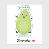 Cute kawaii papaya paw cartoon illustratie sticker (Vel)