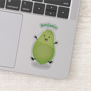 Cute kawaii papaya paw cartoon illustratie sticker
