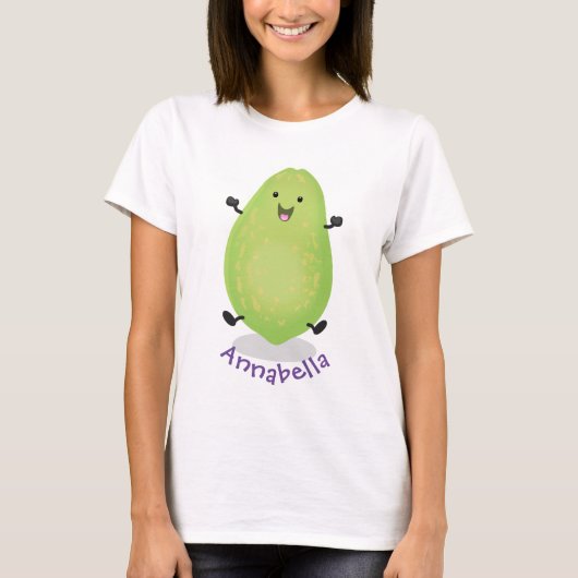 Cute kawaii papaya paw cartoon illustratie t-shirt (Voorkant)