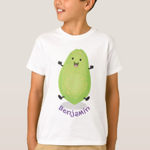 Cute kawaii papaya paw cartoon illustratie t-shirt