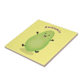 Cute kawaii papaya paw cartoon illustratie tegeltje (Zijkant)