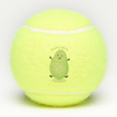 Cute kawaii papaya paw cartoon illustratie tennisballen (Achterkant)