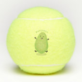 Cute kawaii papaya paw cartoon illustratie tennisballen (Voorkant)
