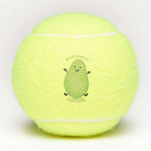 Cute kawaii papaya paw cartoon illustratie tennisballen (Voorkant)
