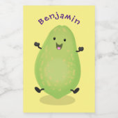 Cute kawaii papaya paw cartoon illustratie voedselcontainer etiket (Enkel label)