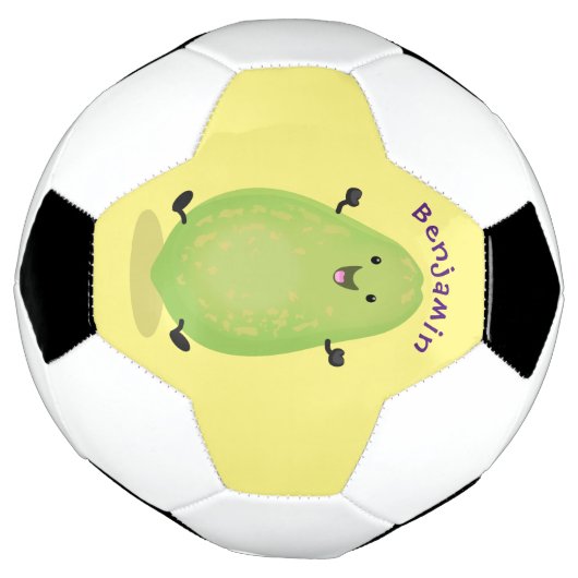 Cute kawaii papaya paw cartoon illustratie voetbal (Gedraaid)