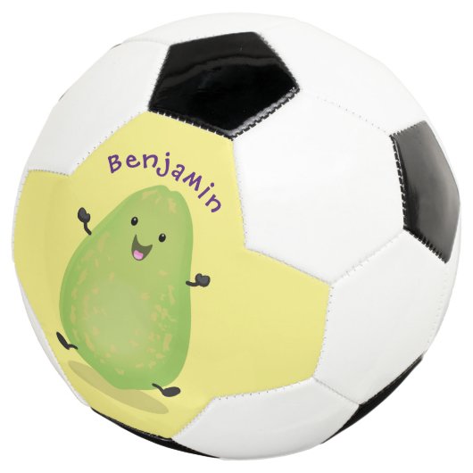 Cute kawaii papaya paw cartoon illustratie voetbal (Drie kwart)