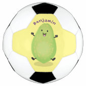 Cute kawaii papaya paw cartoon illustratie voetbal (Voorkant)