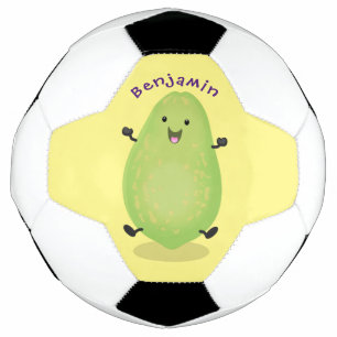 Cute kawaii papaya paw cartoon illustratie voetbal