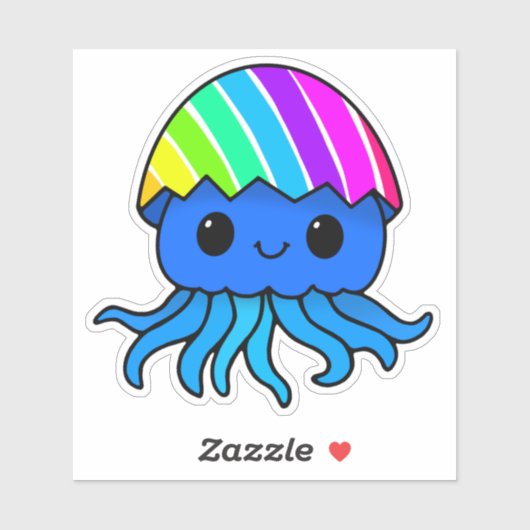 Cute Kawaii Pasen Kwallen Regenboog Sticker (Vel)