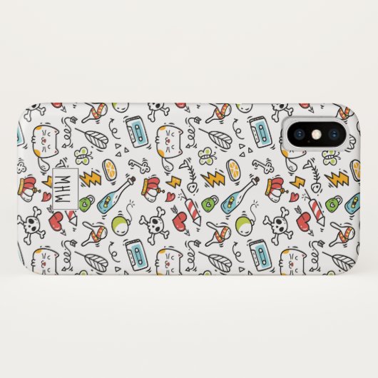 Cute Kawaii Pattern aangepaste monogram telefoonge Case-Mate iPhone Case (Achterkant (horizontaal))