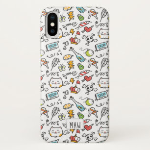 Cute Kawaii Pattern aangepaste monogram telefoonge Case-Mate iPhone Case