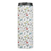 Cute Kawaii Pattern aangepaste monogram tumbler Thermosbeker (Achterkant)