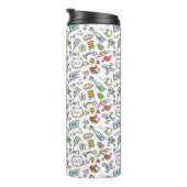 Cute Kawaii Pattern aangepaste monogram tumbler Thermosbeker (Geroteerd rechts)