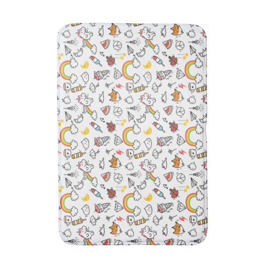 Cute Kawaii Pattern badmatten (Voorkant Verticaal)