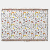 Cute Kawaii Pattern douanenaam gooit deken (Voorkant)