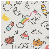 Cute Kawaii Pattern fabric Stof (Close Up)