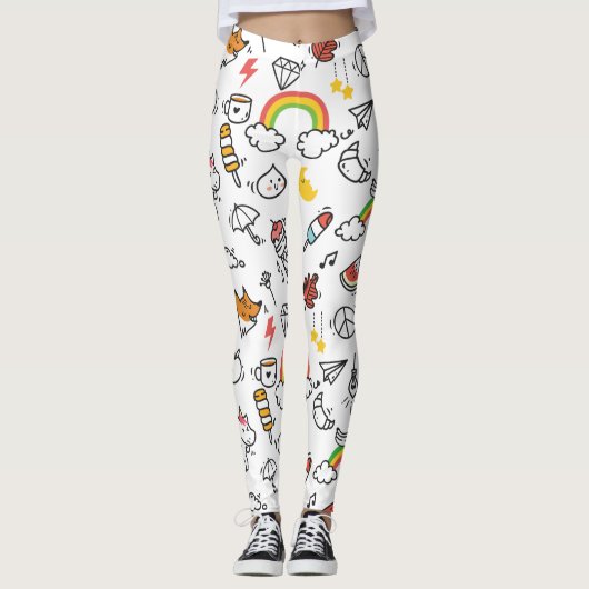 Cute Kawaii Pattern-leggings Leggings (Voorkant)