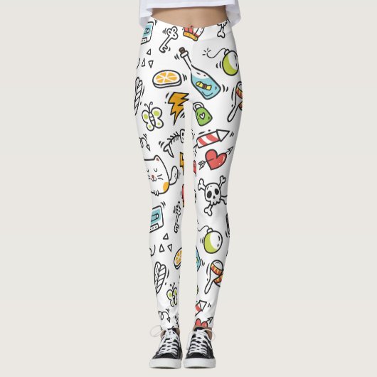 Cute Kawaii Pattern-leggings Leggings (Voorkant)