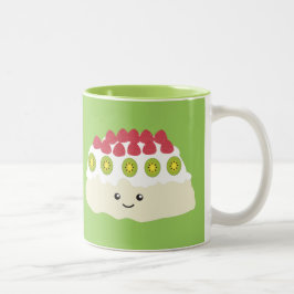 Cute Kawaii Pavlova Tweekleurige Koffiemok