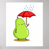 Cute Kawaii Pear met baarmoeder Poster (Voorkant)