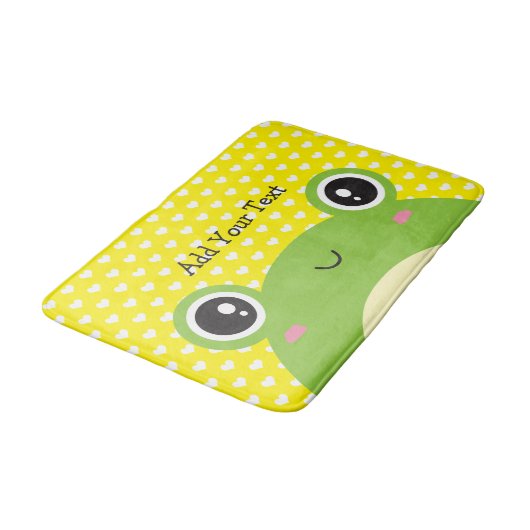 Cute Kawaii Peek-a-Boo Frog Personalized Badmat (Gekanteld)