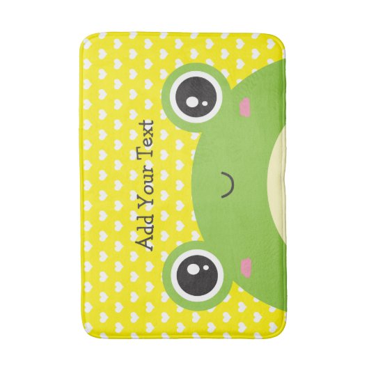 Cute Kawaii Peek-a-Boo Frog Personalized Badmat (Voorkant Verticaal)