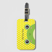 Cute Kawaii Peek-a-Boo Frog Personalized Bagagelabel (Voorkant (verticaal))