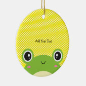 Cute Kawaii Peek-a-Boo Frog Personalized Keramisch Ornament (Rechts)