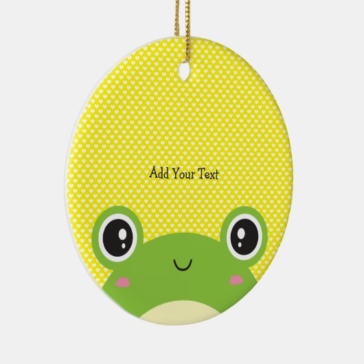 Cute Kawaii Peek-a-Boo Frog Personalized Keramisch Ornament (Rechts)