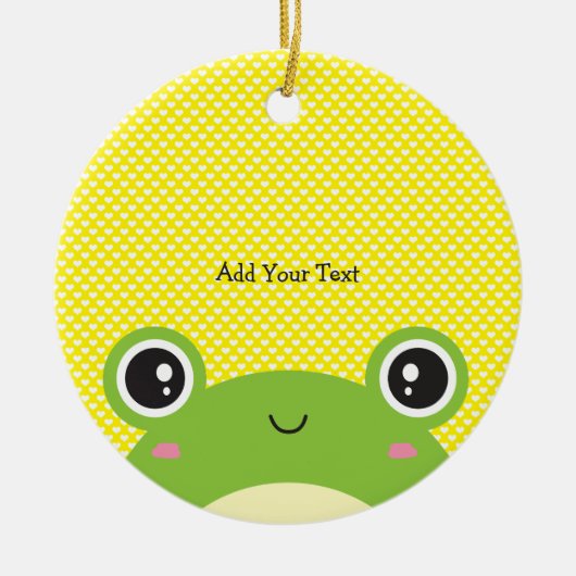 Cute Kawaii Peek-a-Boo Frog Personalized Keramisch Ornament (Voorkant)