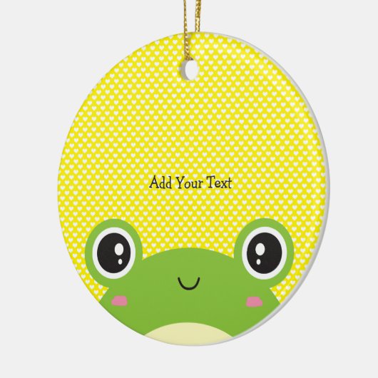 Cute Kawaii Peek-a-Boo Frog Personalized Keramisch Ornament (Links)