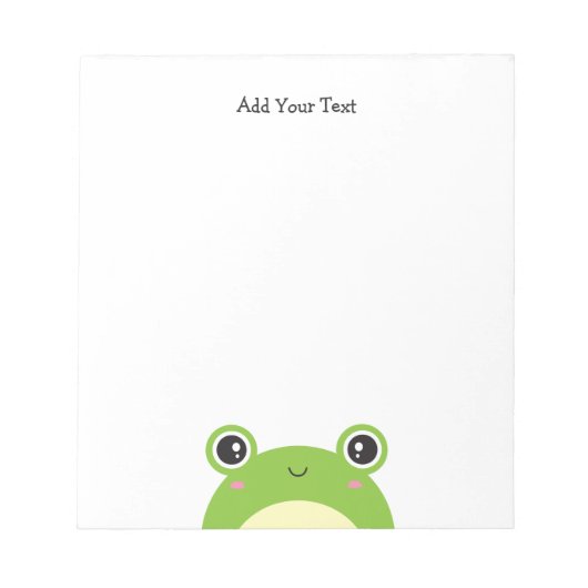 Cute Kawaii Peek-a-Boo Frog Personalized Notitieblok (Voorkant)