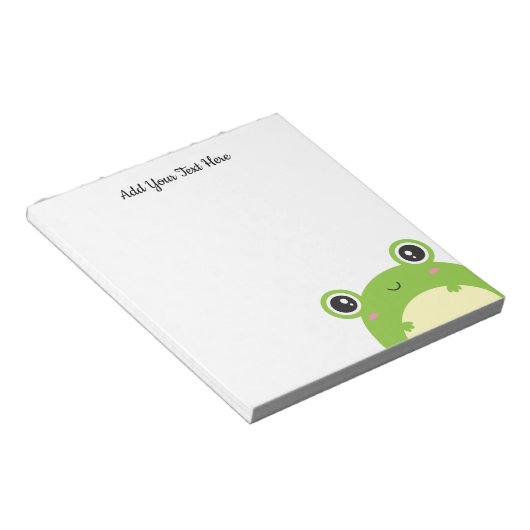 Cute Kawaii Peek-a-Boo Frog Personalized Notitieblok (Schuin)