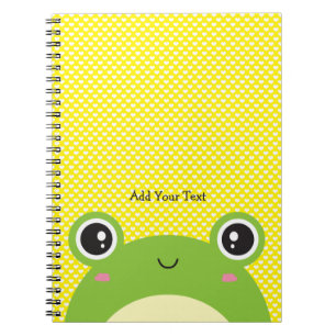 Cute Kawaii Peek-a-Boo Frog Personalized Notitieboek