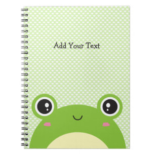 Cute Kawaii Peek-a-Boo Frog Personalized  Notitieboek