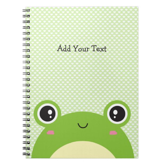 Cute Kawaii Peek-a-Boo Frog Personalized Notitieboek (Voorkant)