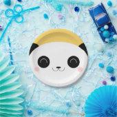 Cute Kawaii Peekaboo Blushing Panda Face Papieren Bordje (Feest)