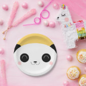 Cute Kawaii Peekaboo Blushing Panda Face Papieren Bordje (Feest)