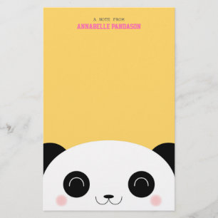 Cute Kawaii Peekaboo Panda Briefpapier