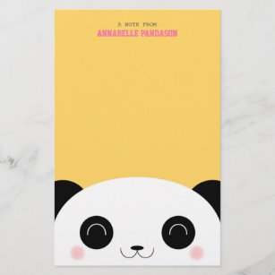 Cute Kawaii Peekaboo Panda Briefpapier