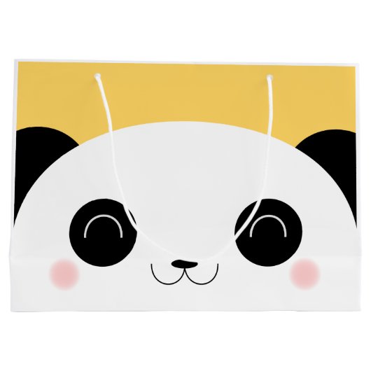 Cute Kawaii Peekaboo Panda Face Large Cadeautasje (Achterkant)