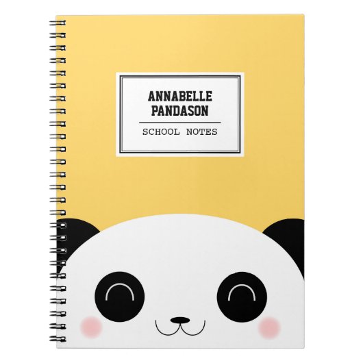 Cute Kawaii Peekaboo Panda Face Persoonlijk Notitieboek (Voorkant)