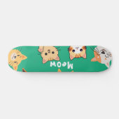 Cute Kawaii Peeking Cats Pattern Persoonlijk Skateboard (Horizontaal)