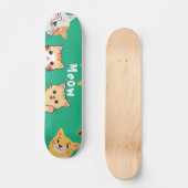 Cute Kawaii Peeking Cats Pattern Persoonlijk Skateboard (Voorkant)