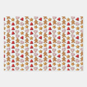 Cute kawaii penguin and gingerbread  inpakpapier vel (Voorkant 2)